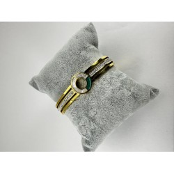 Gold Yuvarlak Taşlı Bileklik